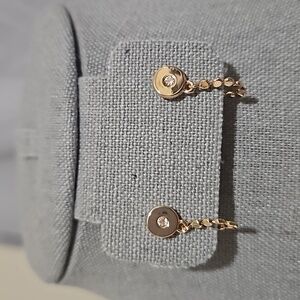 Gold Disk Drop Earrings with Friction Earring Backs